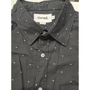 Diamond Supply Company Large S/S Button Up Black Dress Shirt Streetwear Apparel